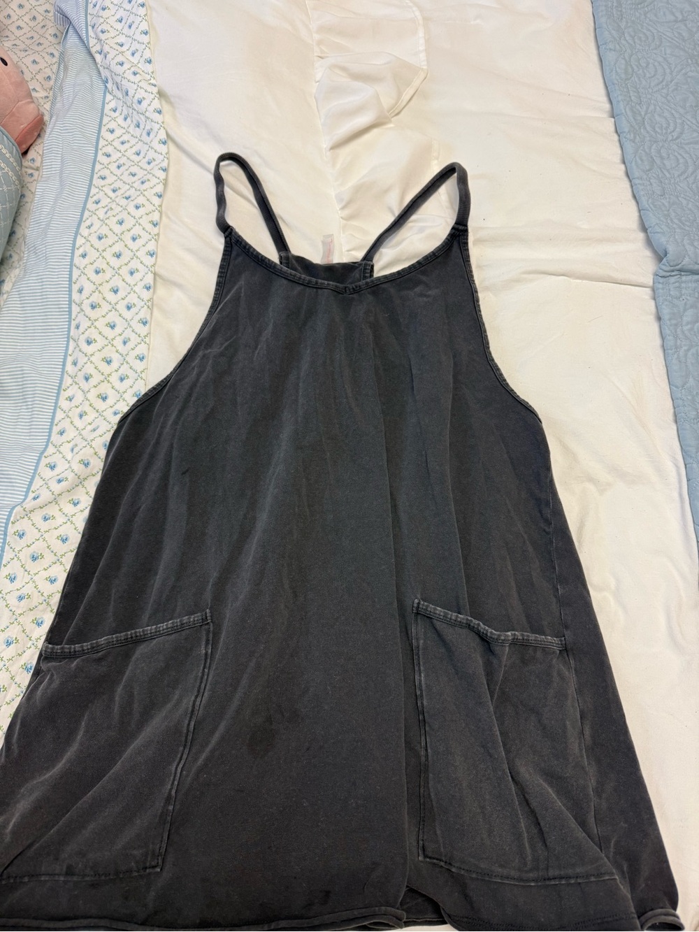 Free People Black Tank Dress with Front Pockets